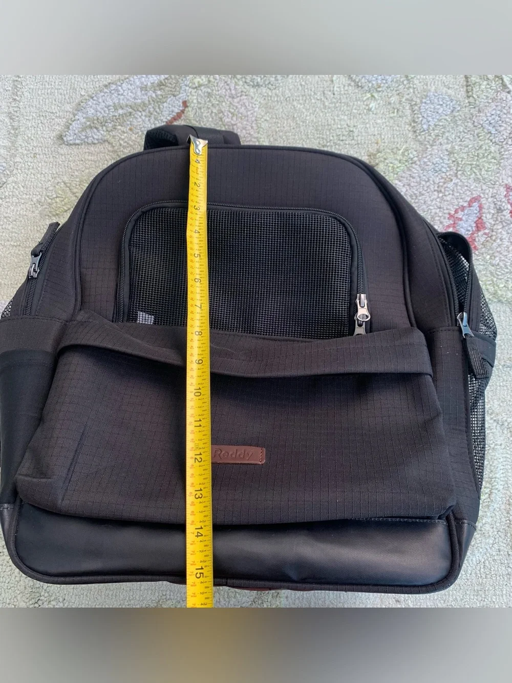 Reddy Black Cotton Canvas Pet Carrier Backpack